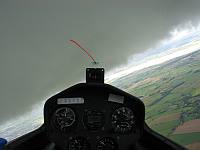 View from the sailplane's cockpit.